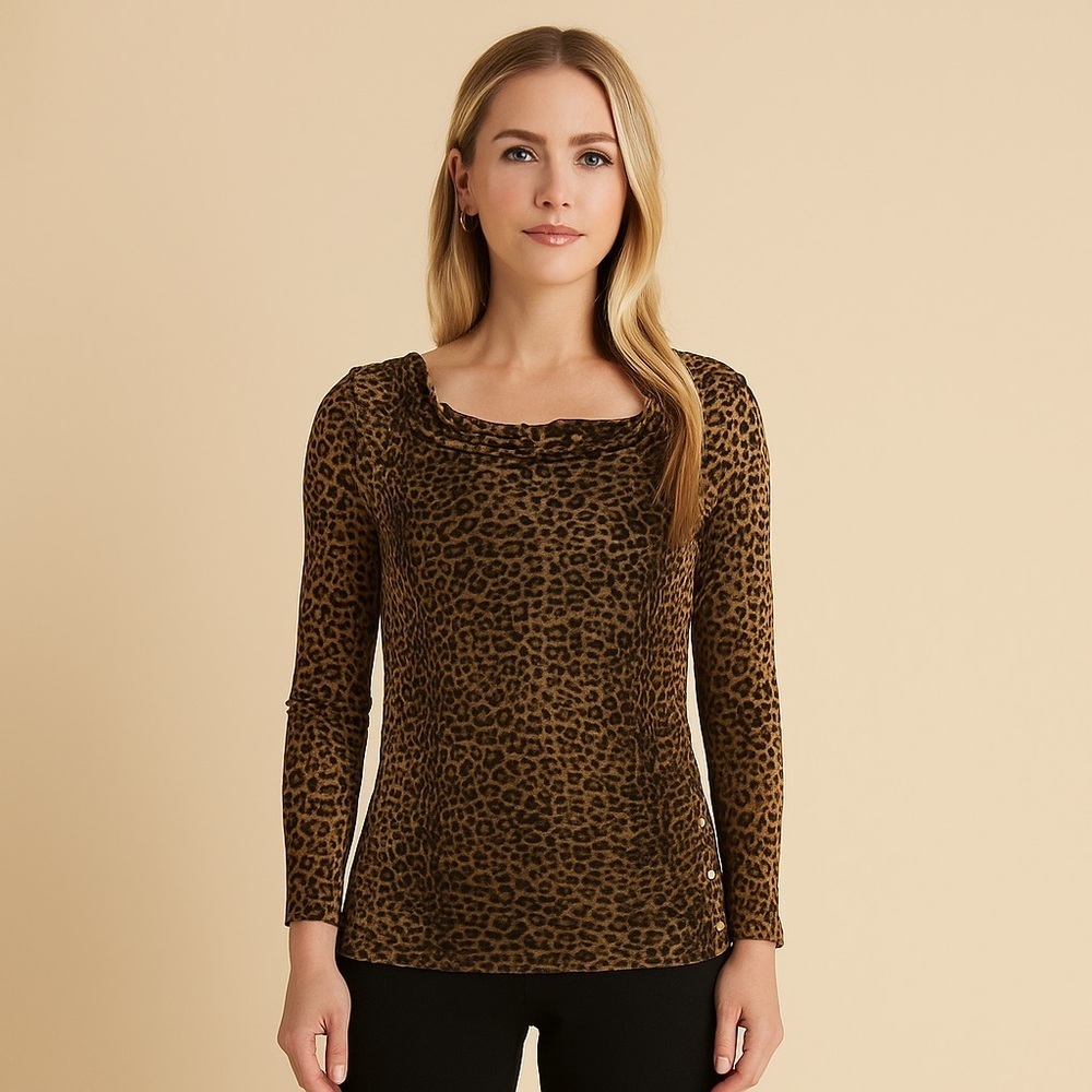 MICHAEL Michael Kors Animal Print Long Sleeve Top